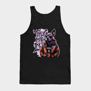 Thug Life Cat Design in Vibrant Colors Tank Top